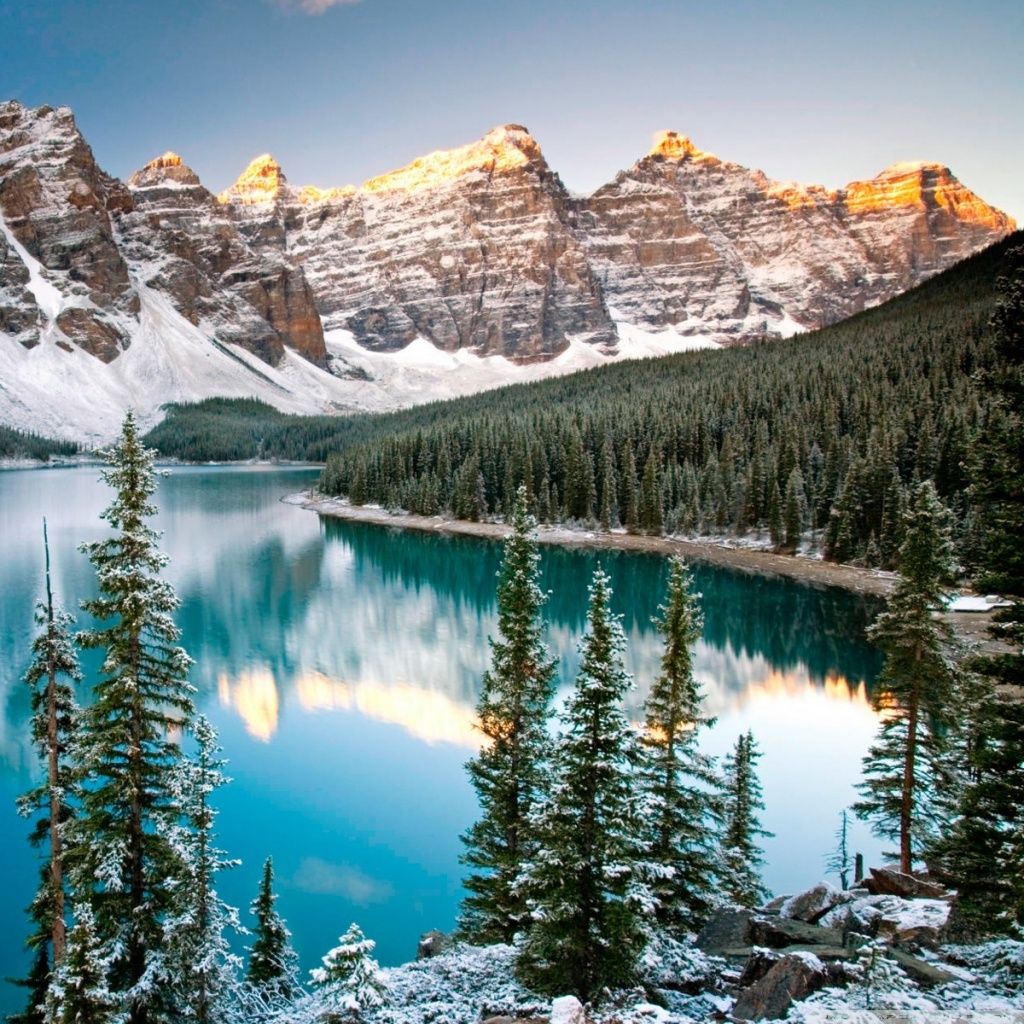 Winter, Moraine Lake, Alberta, Canada HD desktop wallpaper High resolution