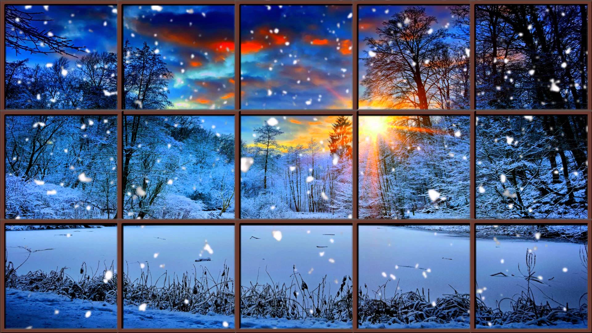 Winter Window Snow Scene in 4K - Living Wallpaper with Ambient