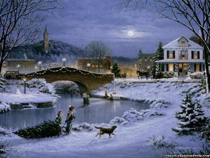 Winter snow night christmas 26817 hd wallpapers background