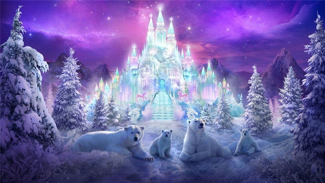Bears Philip Straub Winter Wonderland Christmas Castle Tree Art
