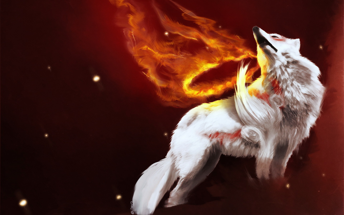 The Best Fire Pictures A Magical Indian White Wolf Howling At The