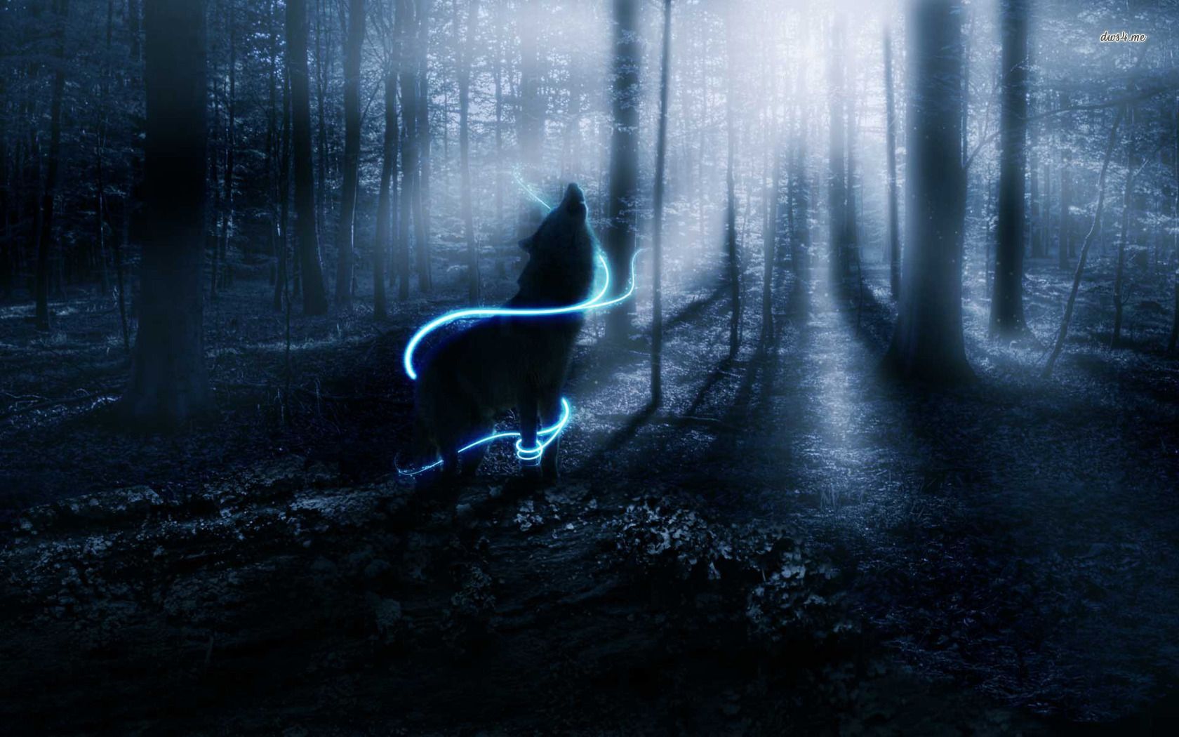 Wolf howling in the woods wallpaper - Fantasy wallpapers -