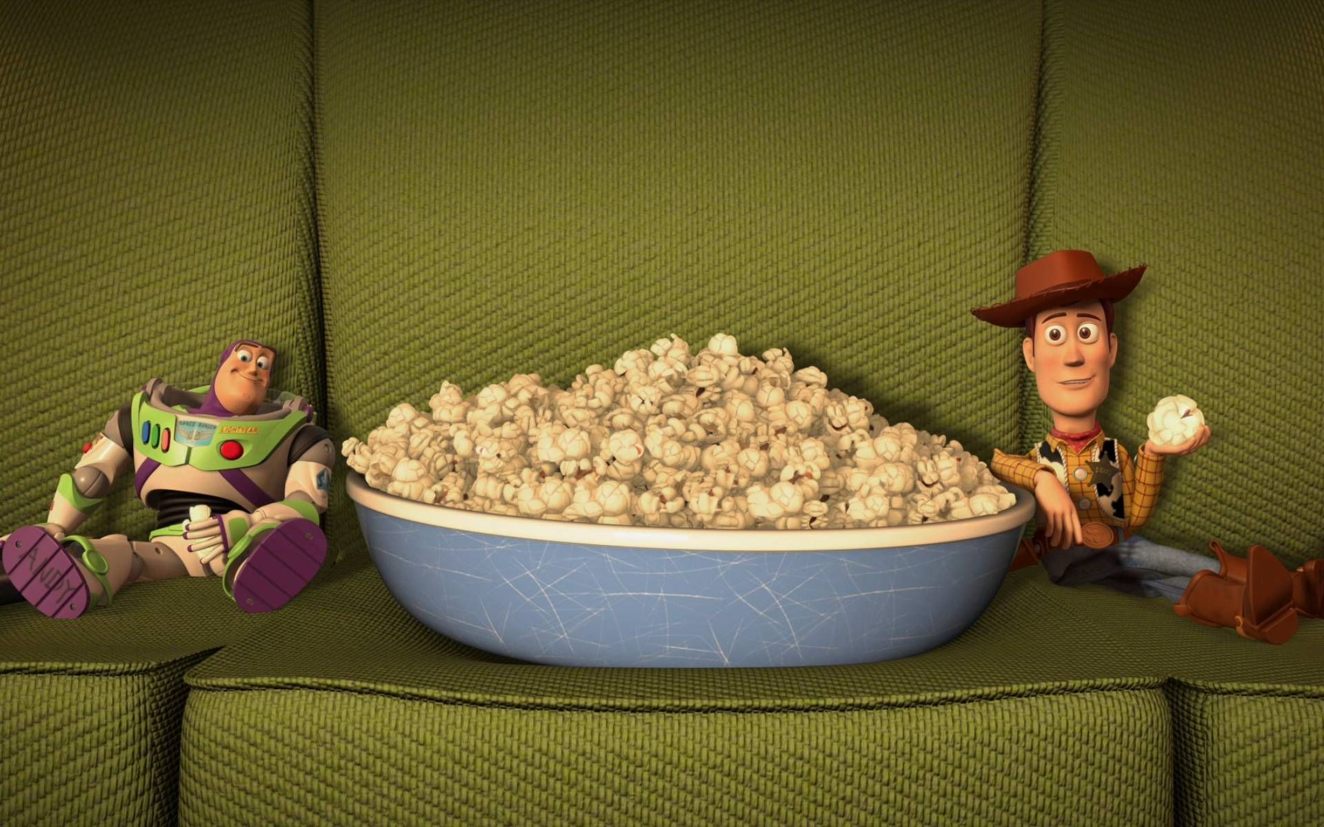 Buzz And Woody Eating Popcorn Wallpaper 19201200 - Toy Story