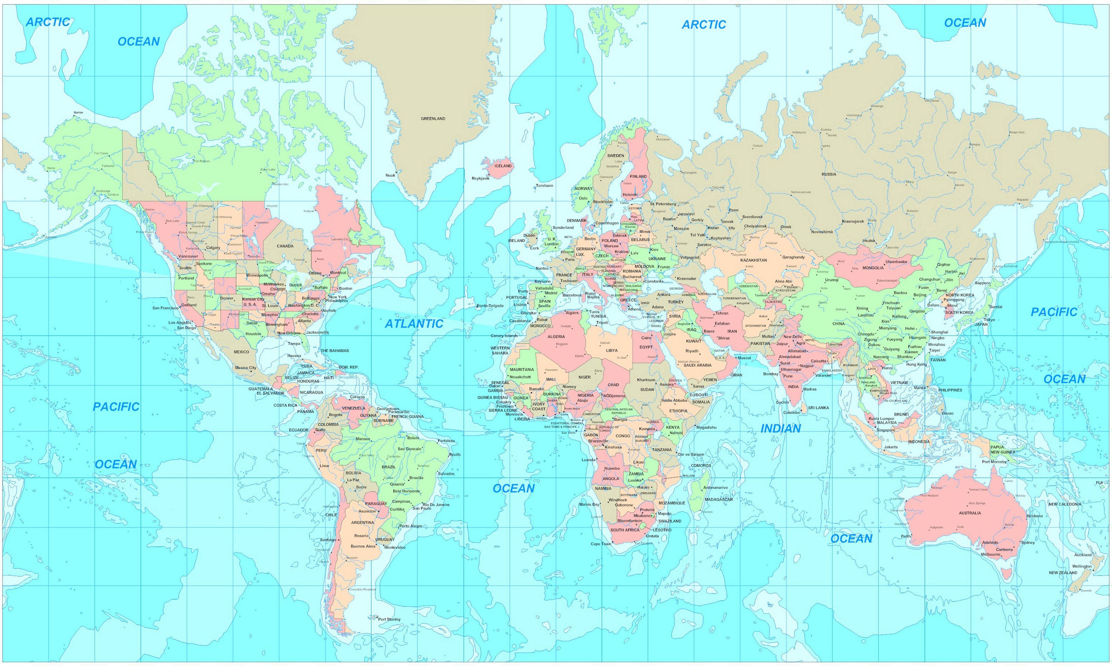 World Map Desktop Background