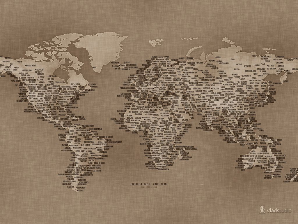 The World Map of Small Towns Desktop wallpapers Vladstudio