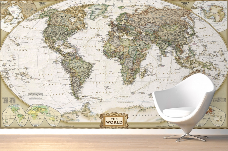 World Map Wallpaper, Atlas Wall Murals Murals Wallpaper