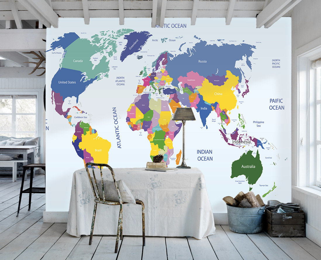 Popular items for map wall decal on Etsy