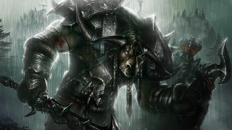 World Of Warcraft Tauren Warrior Wall X.com
