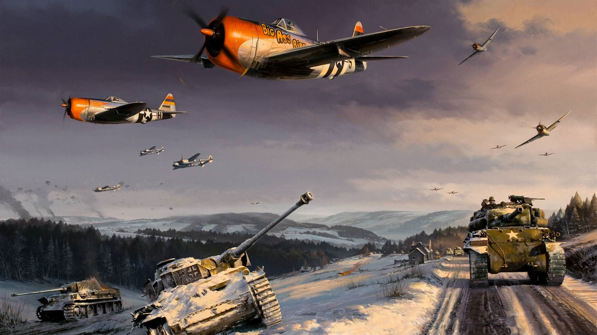 P47 Thunderbolt P38 Lightning World War II Battle of the Ardennes