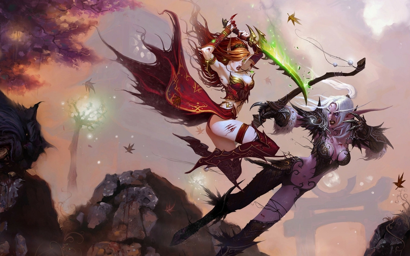 Blood elf elves elven battle Video Games World of Warcraft HD
