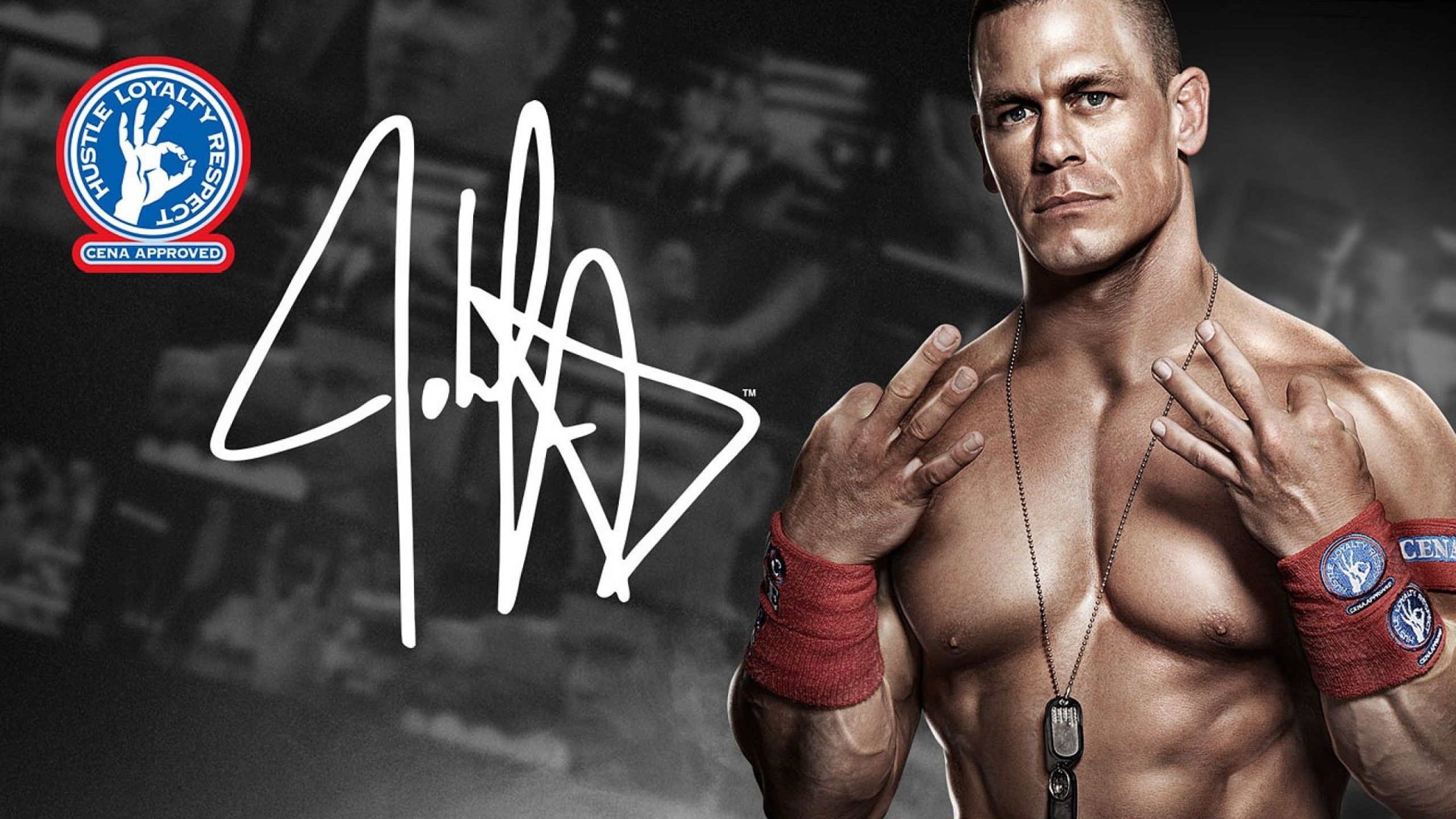 WWE John Cena Signature Desktop Background HD 2560x1440 deskbg.com