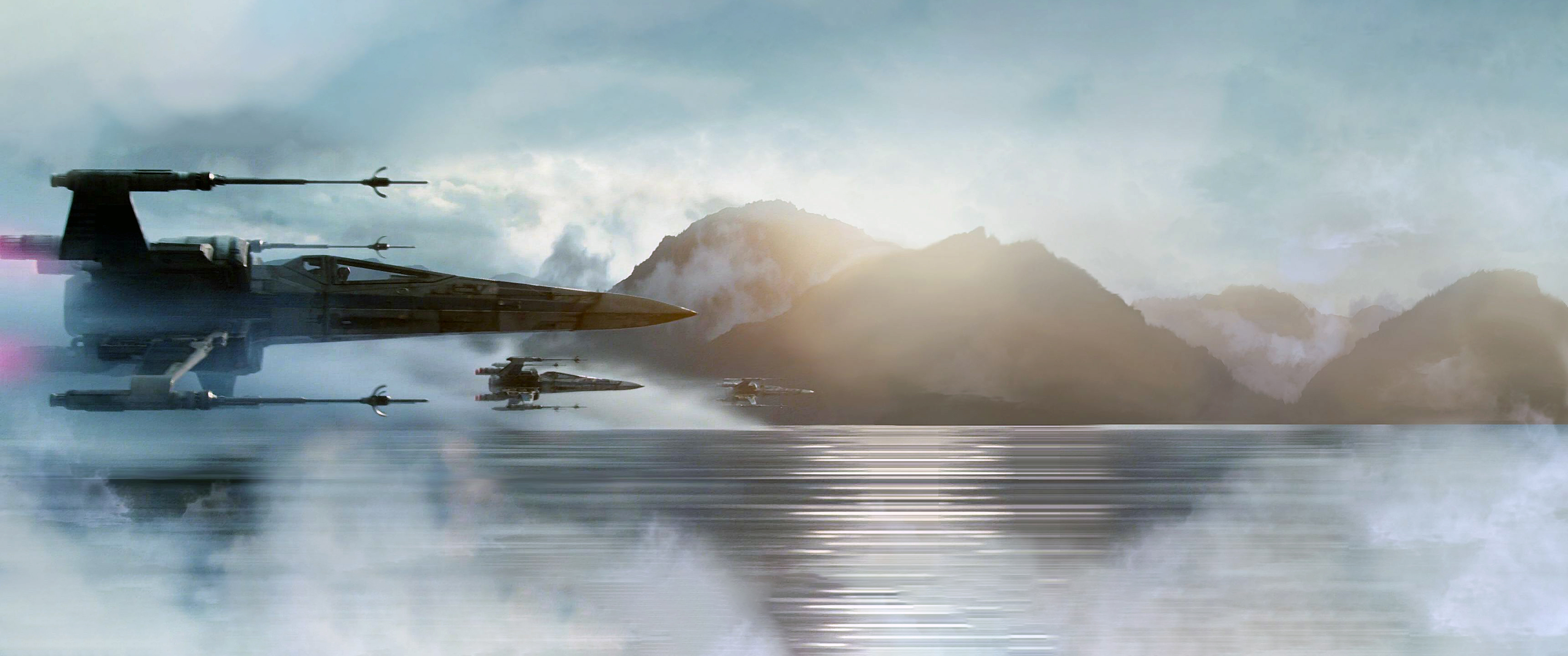 3440x1440] X-Wing from Star Wars: The Force Awakens ...