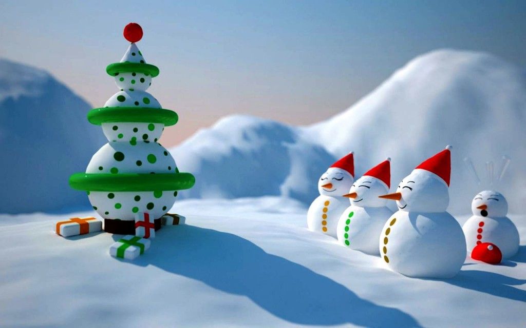 3D Disney Xmas Desktop Wallpaper - Merry Christmas and New Year