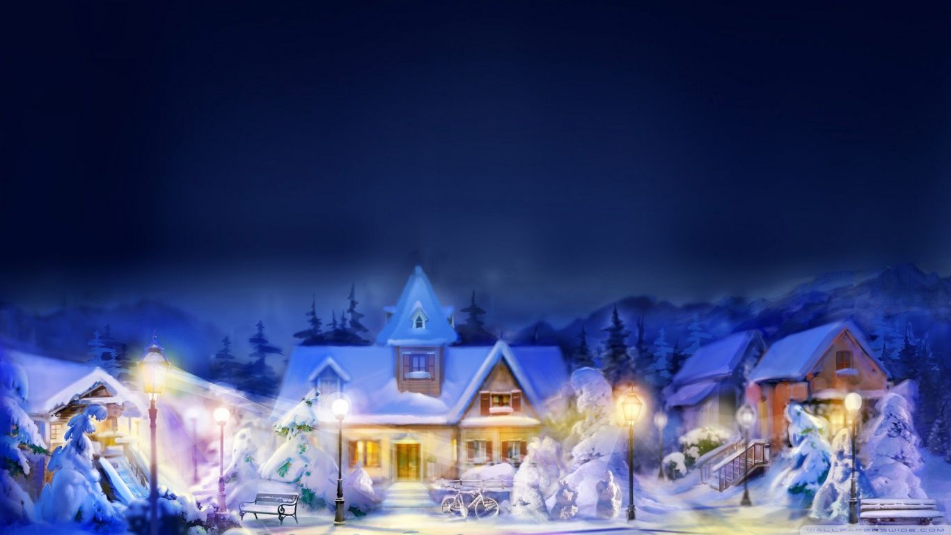 Christmas Town Scene HD desktop wallpaper : Widescreen : High ...