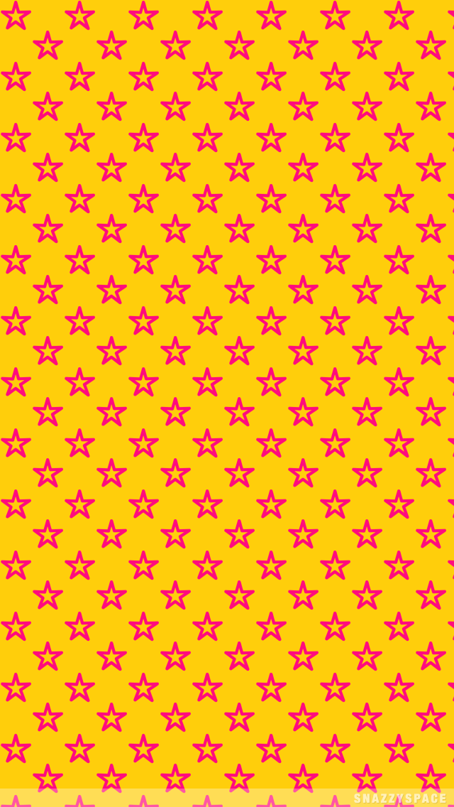 Yellow Pink Stars iPhone Wallpaper