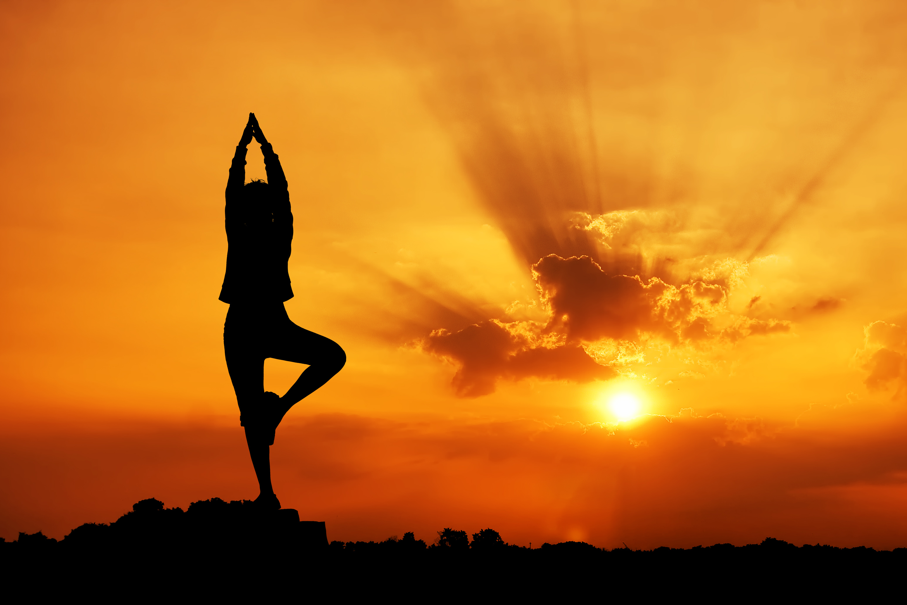 Yoga in the sunset wallpapers and images - wallpapers, pictures ...