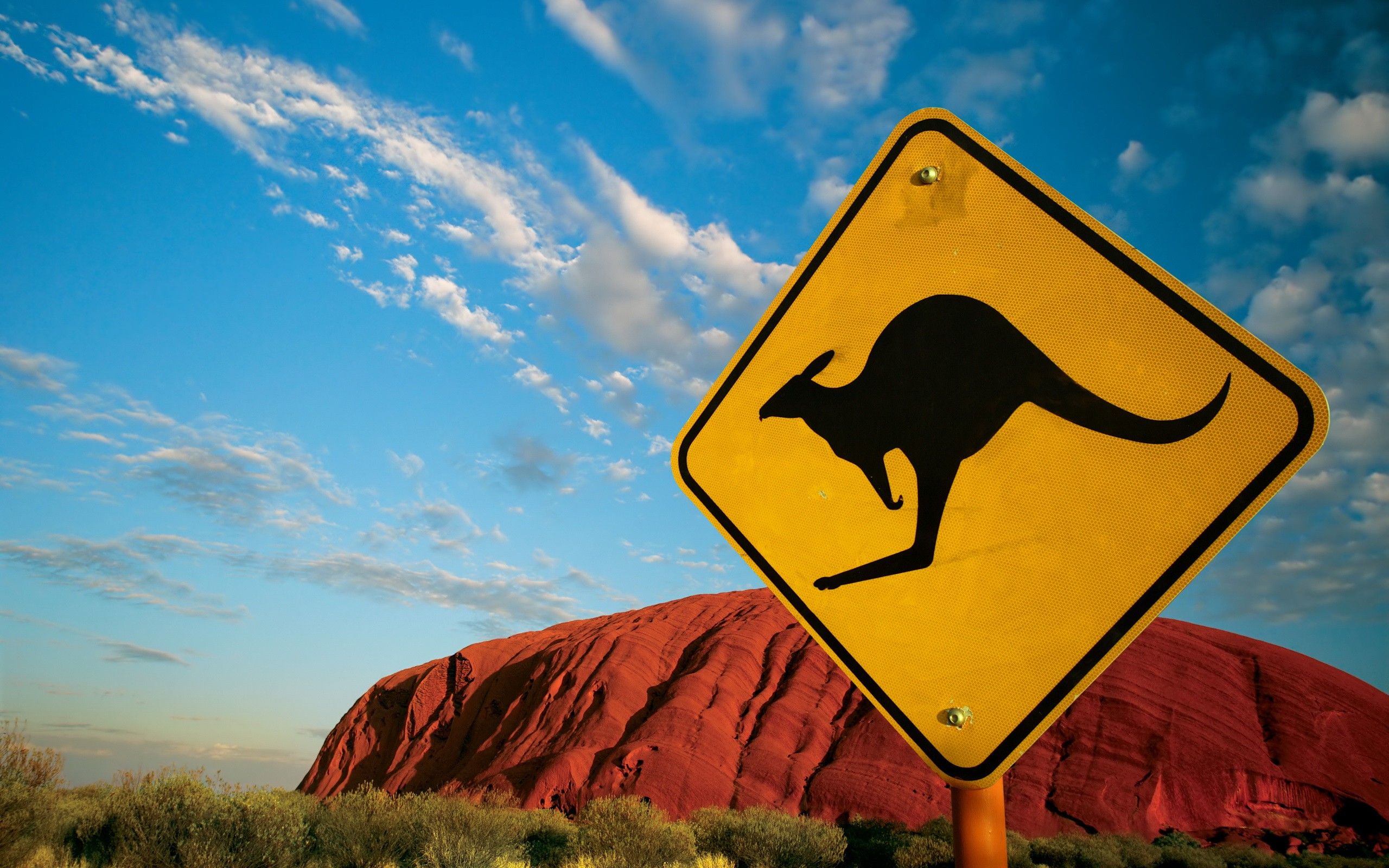 Download wallpaper 152, sign, kangaroo, australia, situations ...