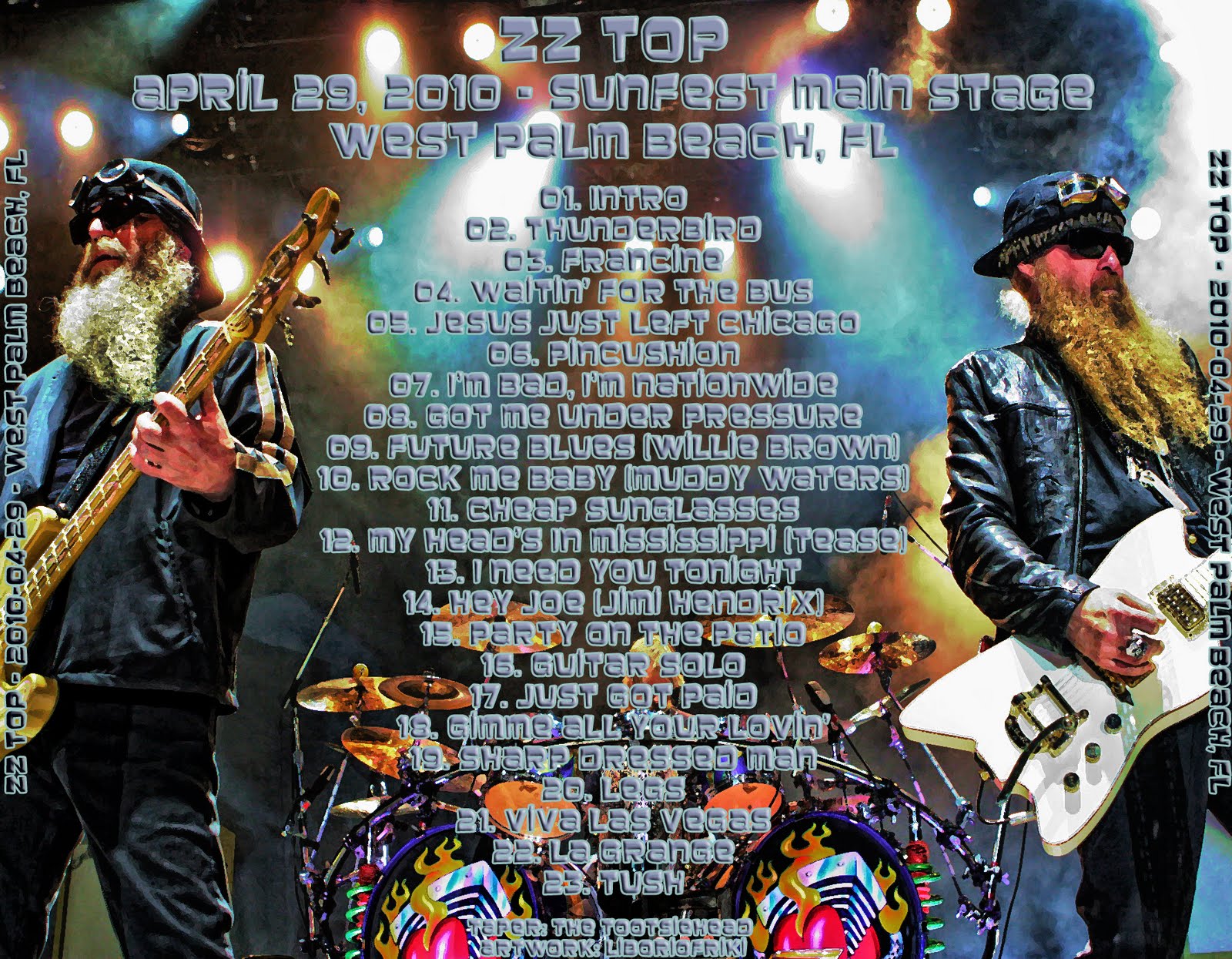 ZZ-TOP top hard rock guitars guitar concert concerts poster ...