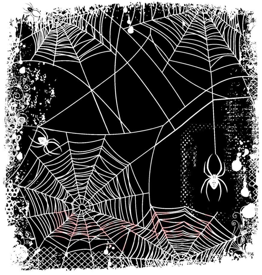 Deep Red Stamps Spider Web Background Stamp