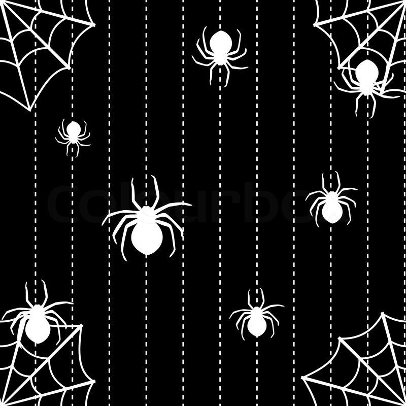 Spiders and web seamless background | Vector | Colourbox