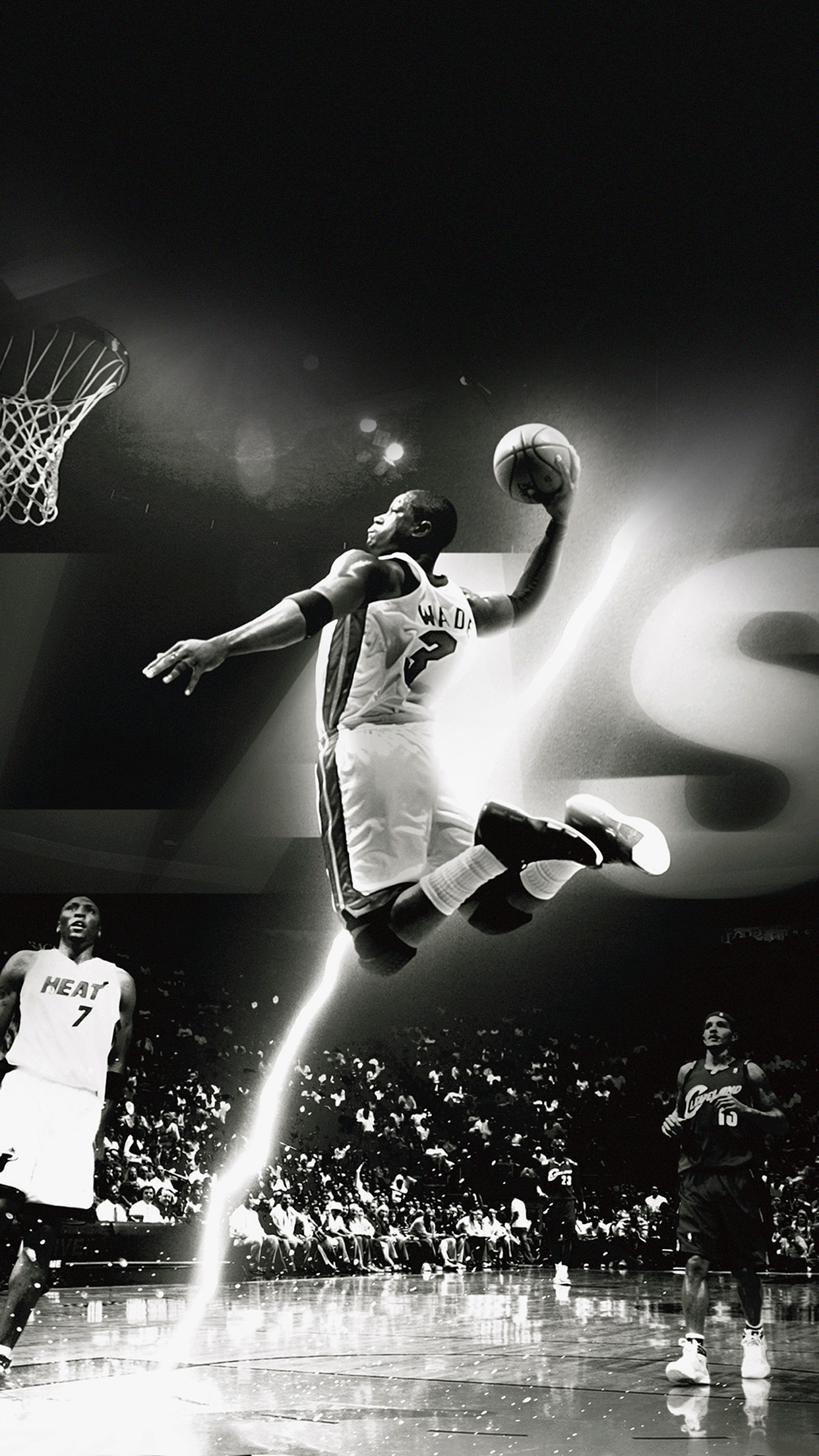 Dwyane Wade Dunk NBA Flash Sports Black And White Android ...