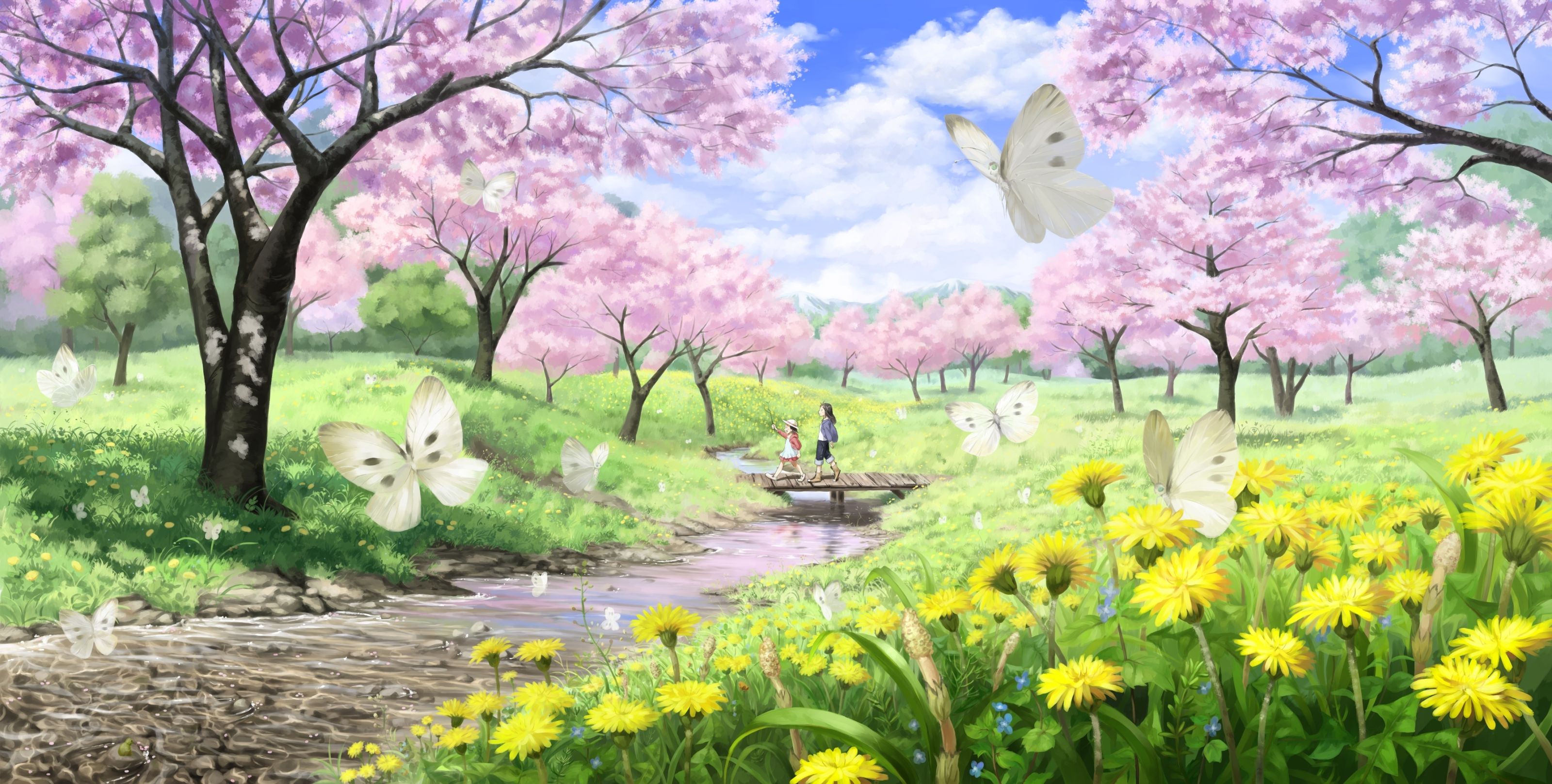 Anime Spring Wallpaper 3200x1617 ID20719
