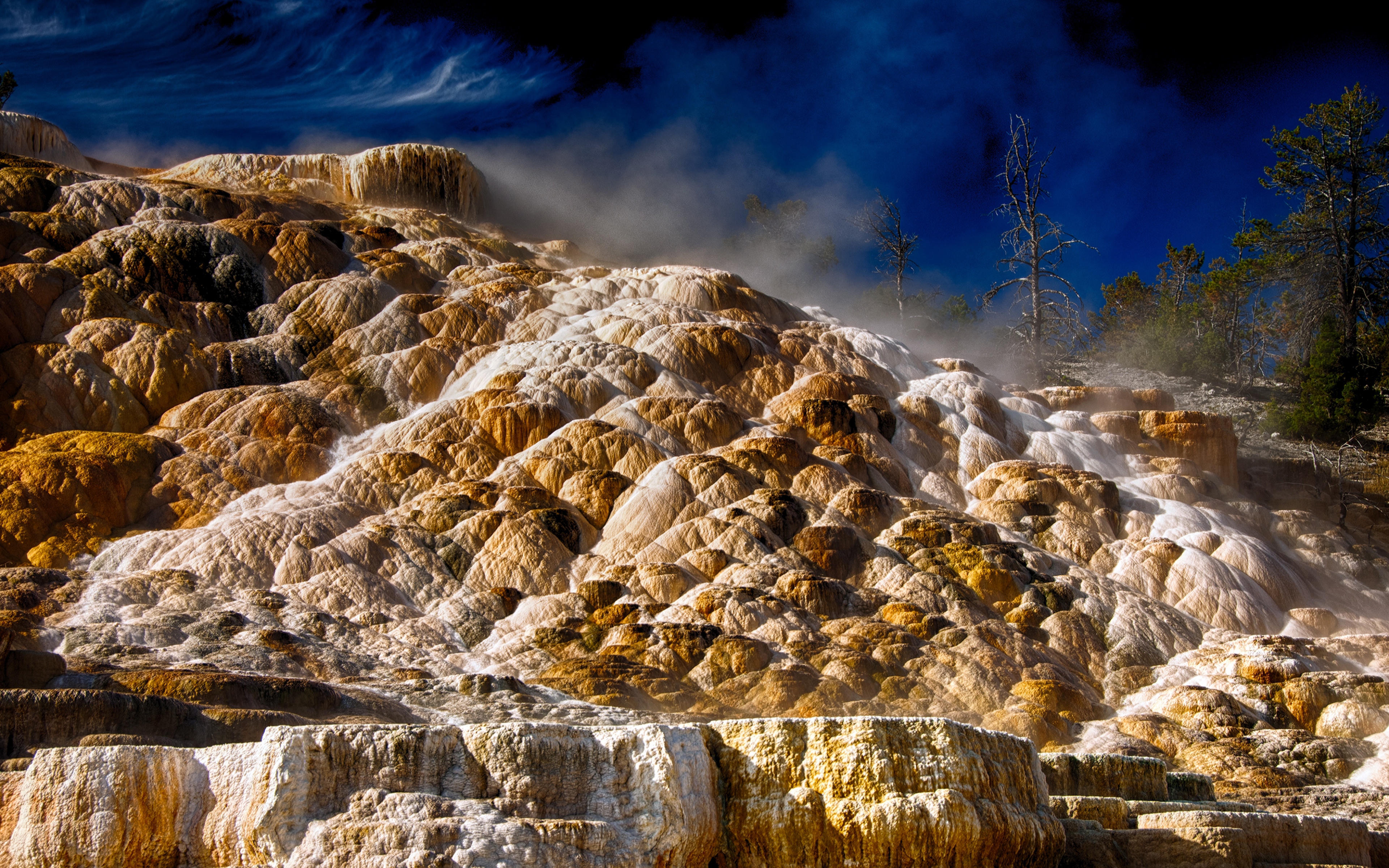 Download Wallpaper 3840x2400 Springs, Yellowstone, Stones Ultra HD ...