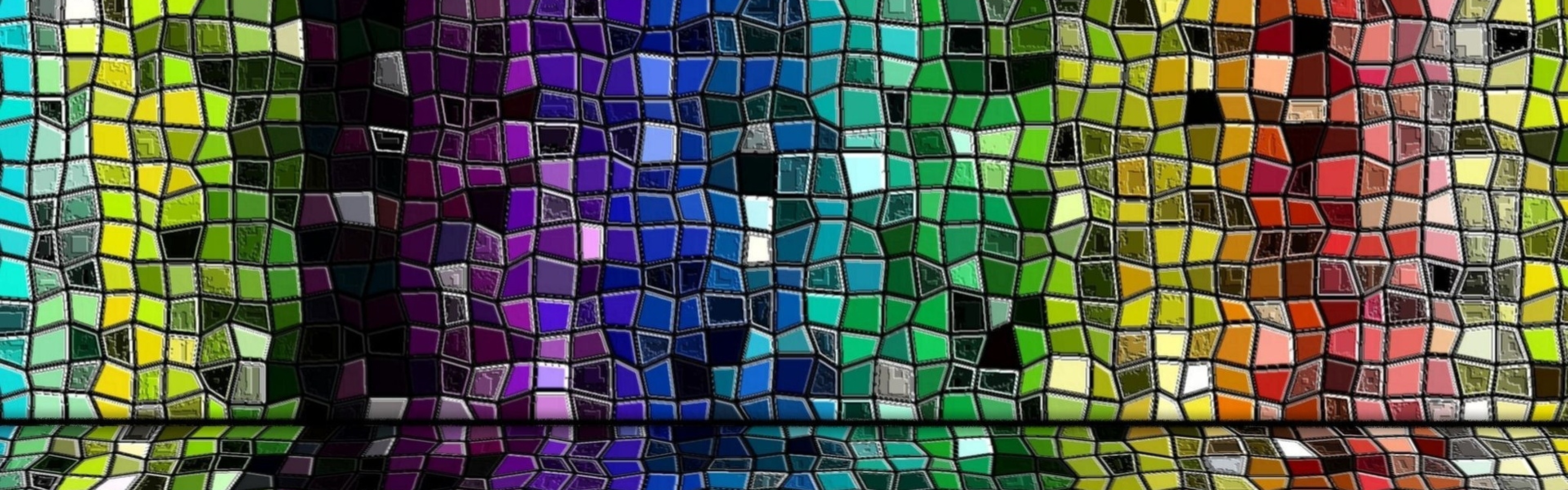 Download Wallpaper 3840x1200 Wall, Stained glass, Mosaics, Jewelry ...