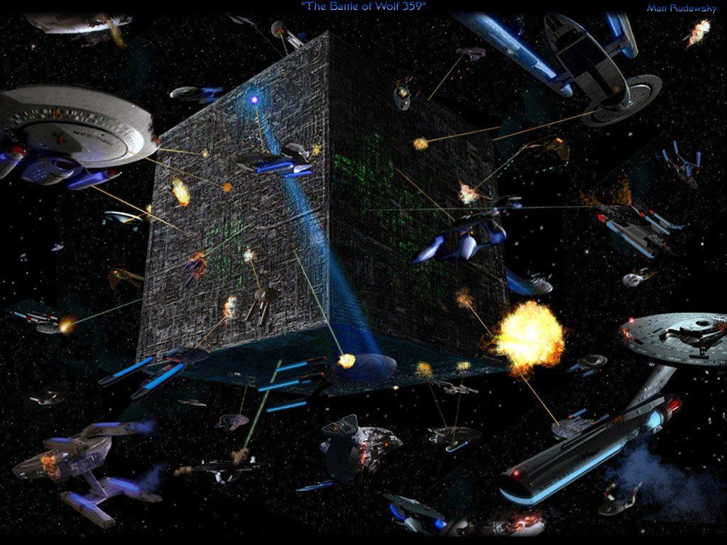 Battle at Wolf 359, invasion of Borg cube - free Star Trek ...