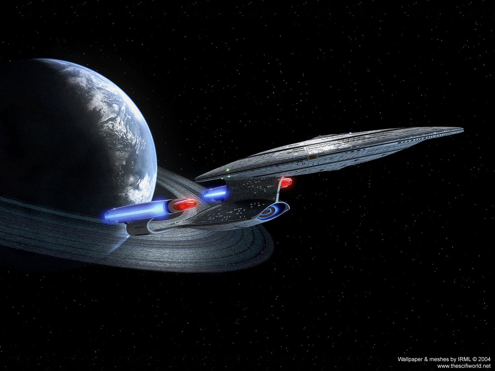 Star Trek USS Enterprise leaving orbit, free Star Trek computer ...