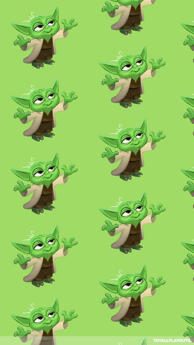Cartoon Yoda Star Wars iPhone Wallpaper