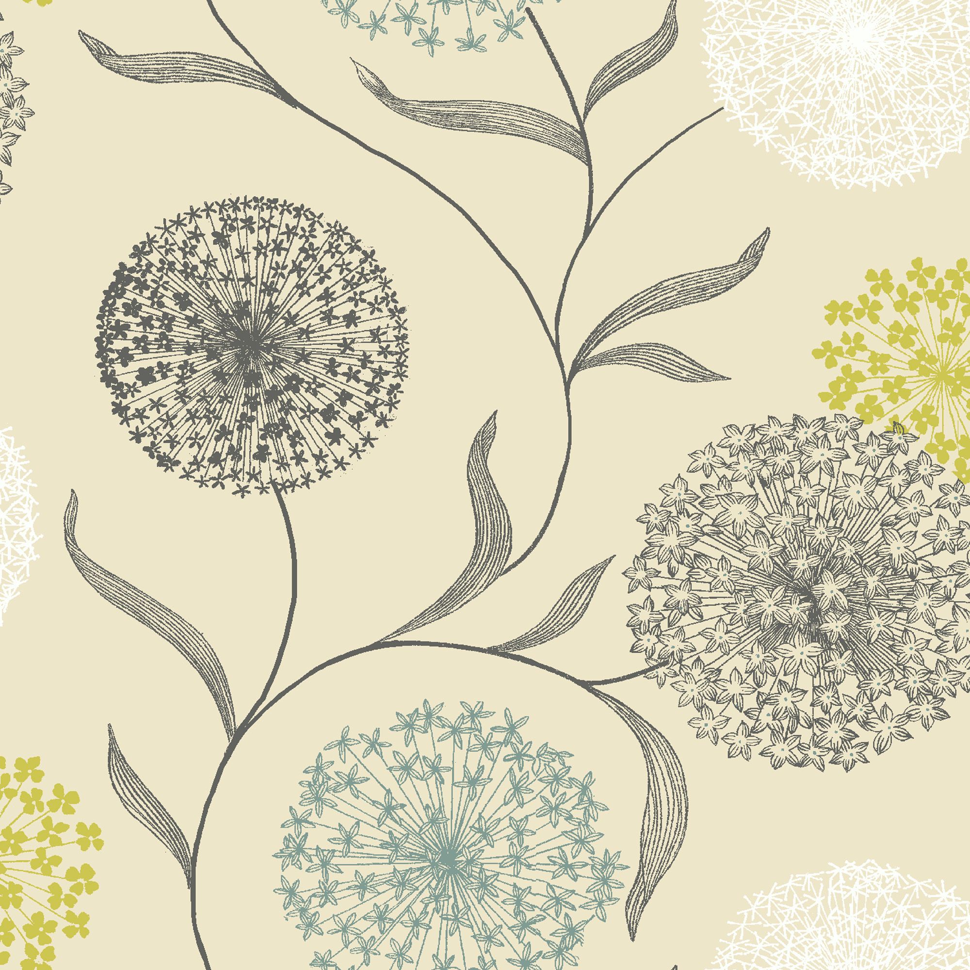 Starburst Floral Blue & Cream Wallpaper | Departments | DIY at B&Q