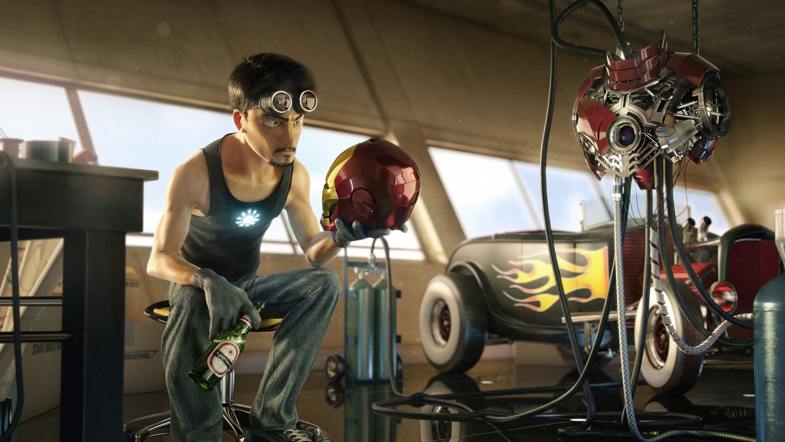 3D Animation Artwork Fiction Garages Iron Man Marvel Stark
