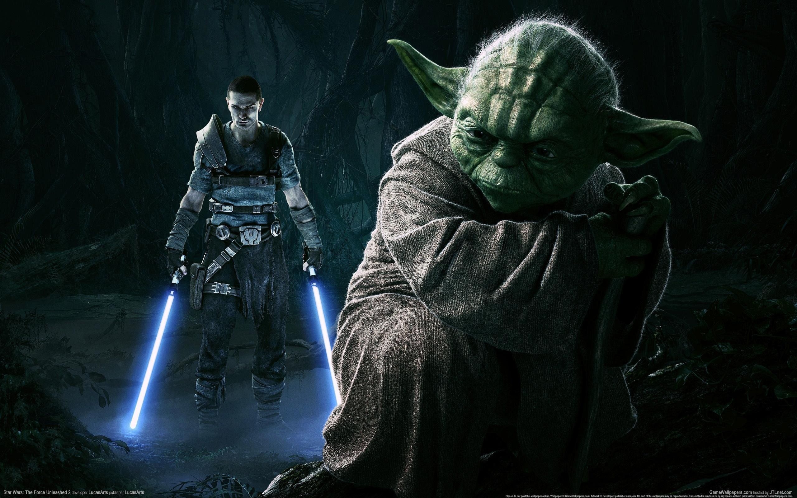 Wallpaper Yoda, Star Wars, The Force Unleashed, Lightsaber