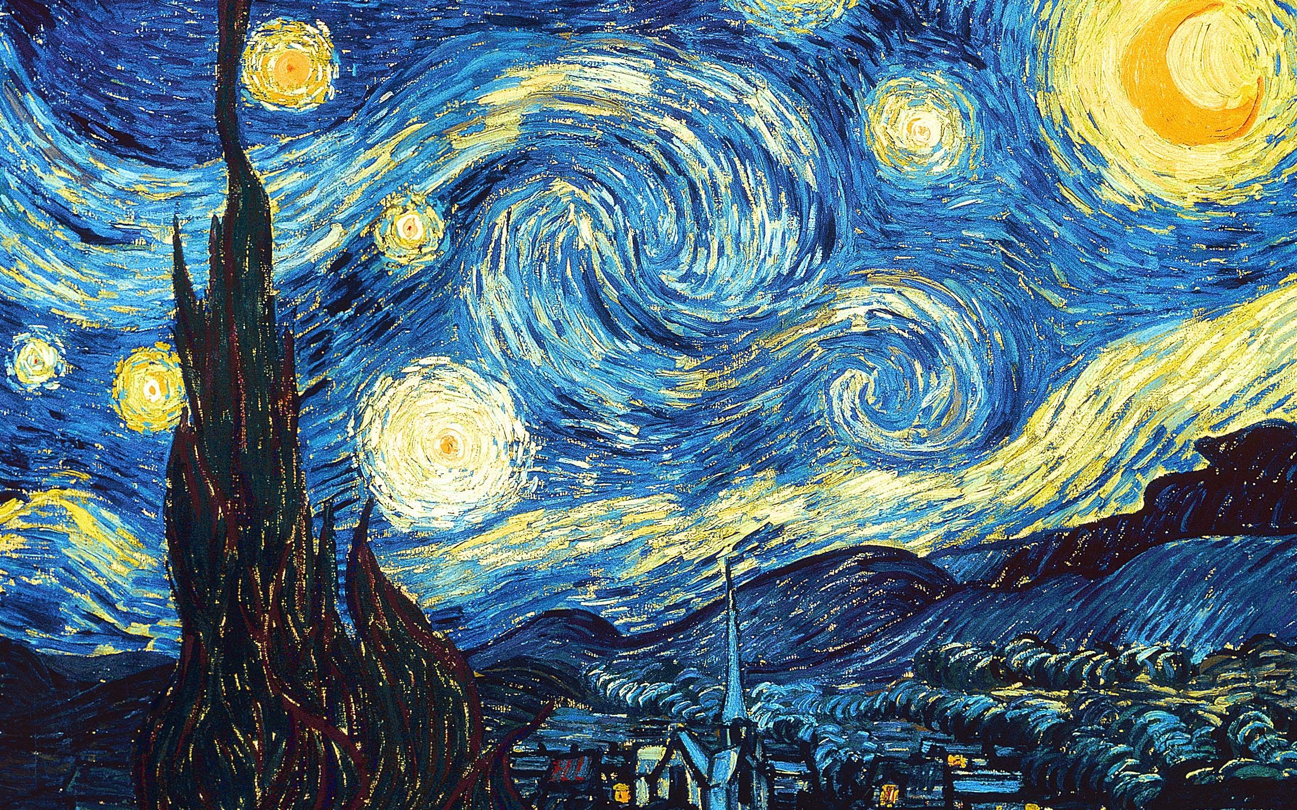 Van Gogh Starry Night Original Painting - wallpaper.