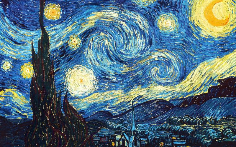 Vincent van Gogh Starry Night wallpaper,Night HD wallpaper art