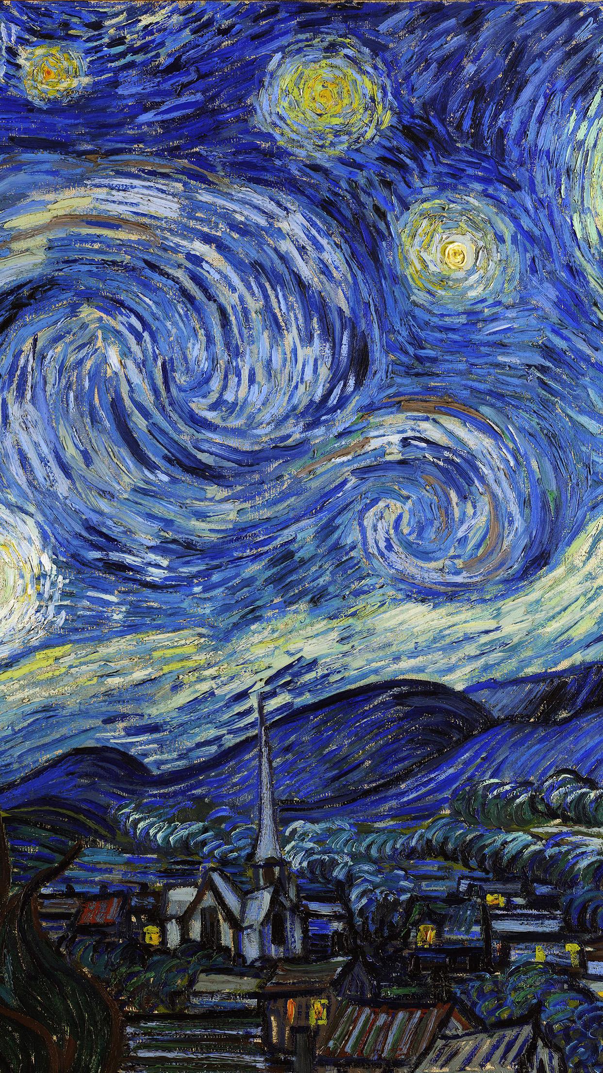 Vincent Van Gogh Starry Night Classic Painting Art Illust - iPhone ...