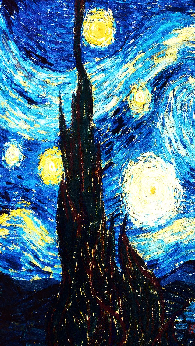 The Starry Night iPhone 5 Wallpaper 640x1136