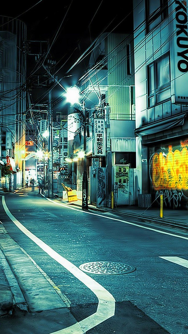 The streets at night iPhone 5s Wallpaper Download iPhone