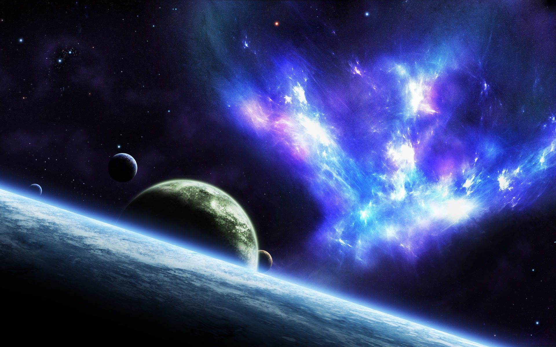 Outer space stars planets nebulae wallpaper 1920x1200 57494