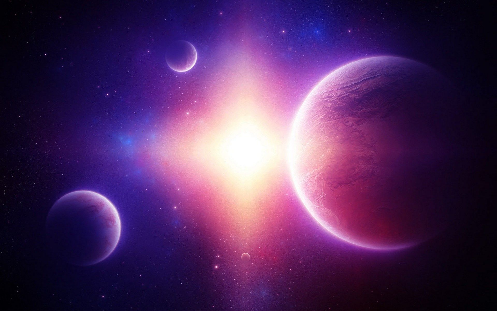 Outer Space Stars Planets Purple Journey HD Wallpapers - 1764601
