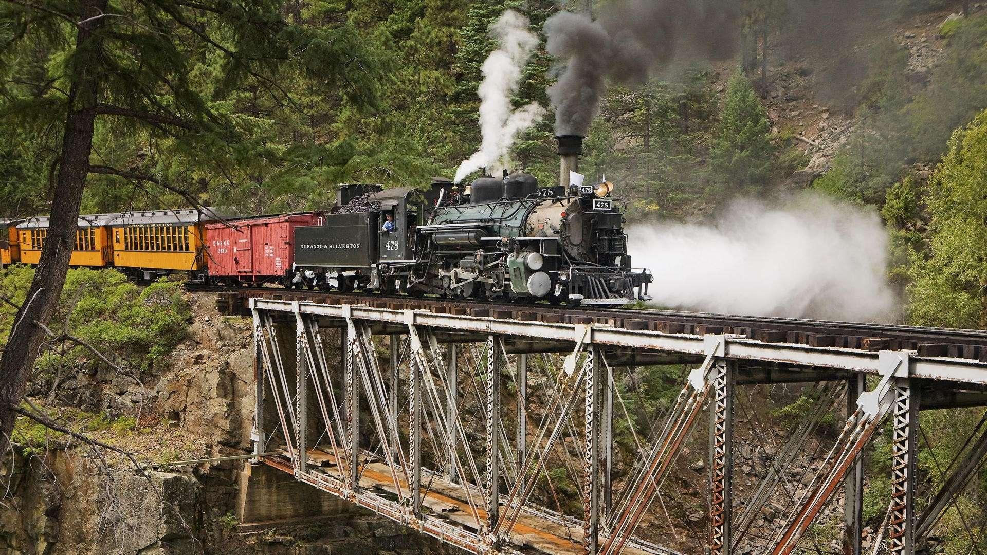 Steam Train Over Bridge In Colorado HD Wallpaper, get it now