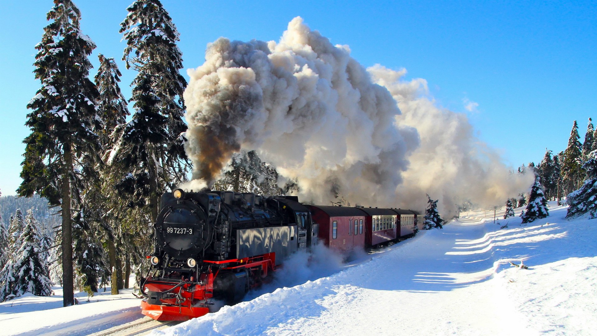 Steam train in the Harz National Park in Germany. wallpapers and ...