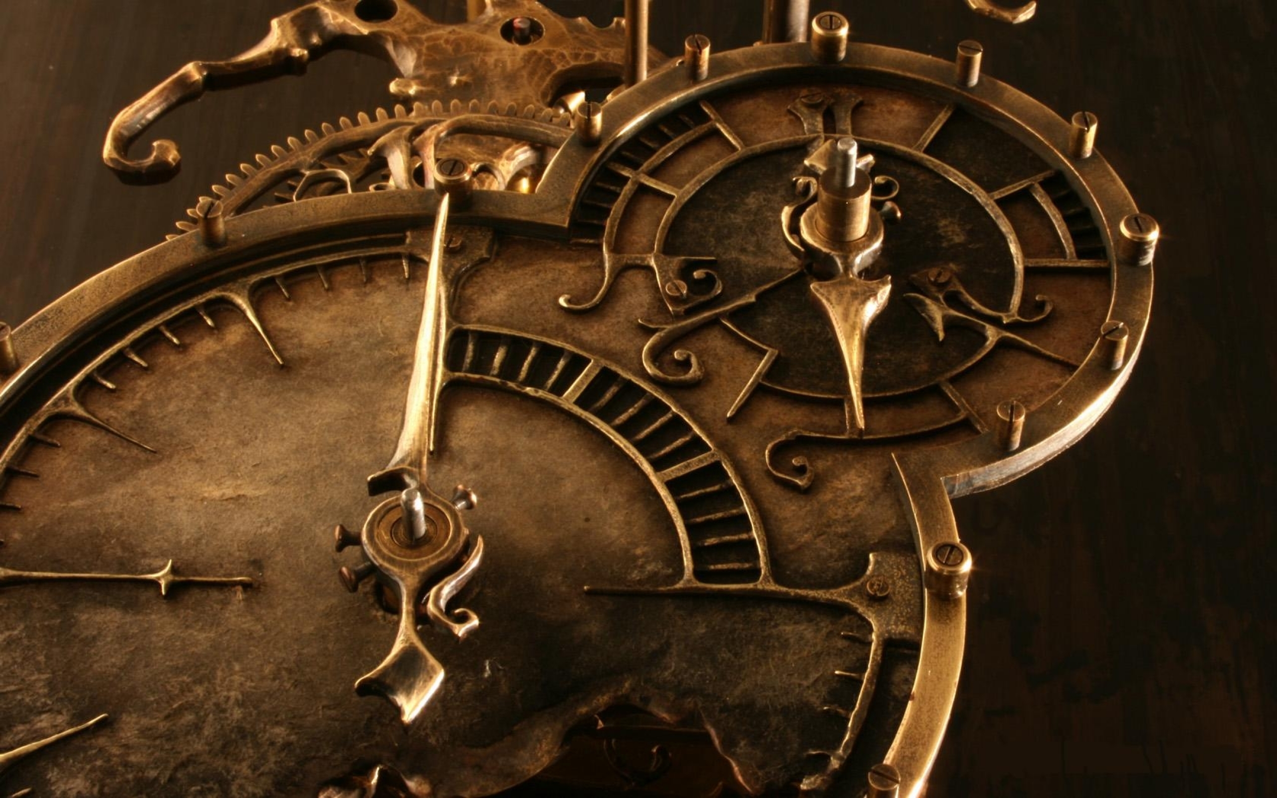 Download Wallpapers, Download 2560x1600 steampunk brown clocks