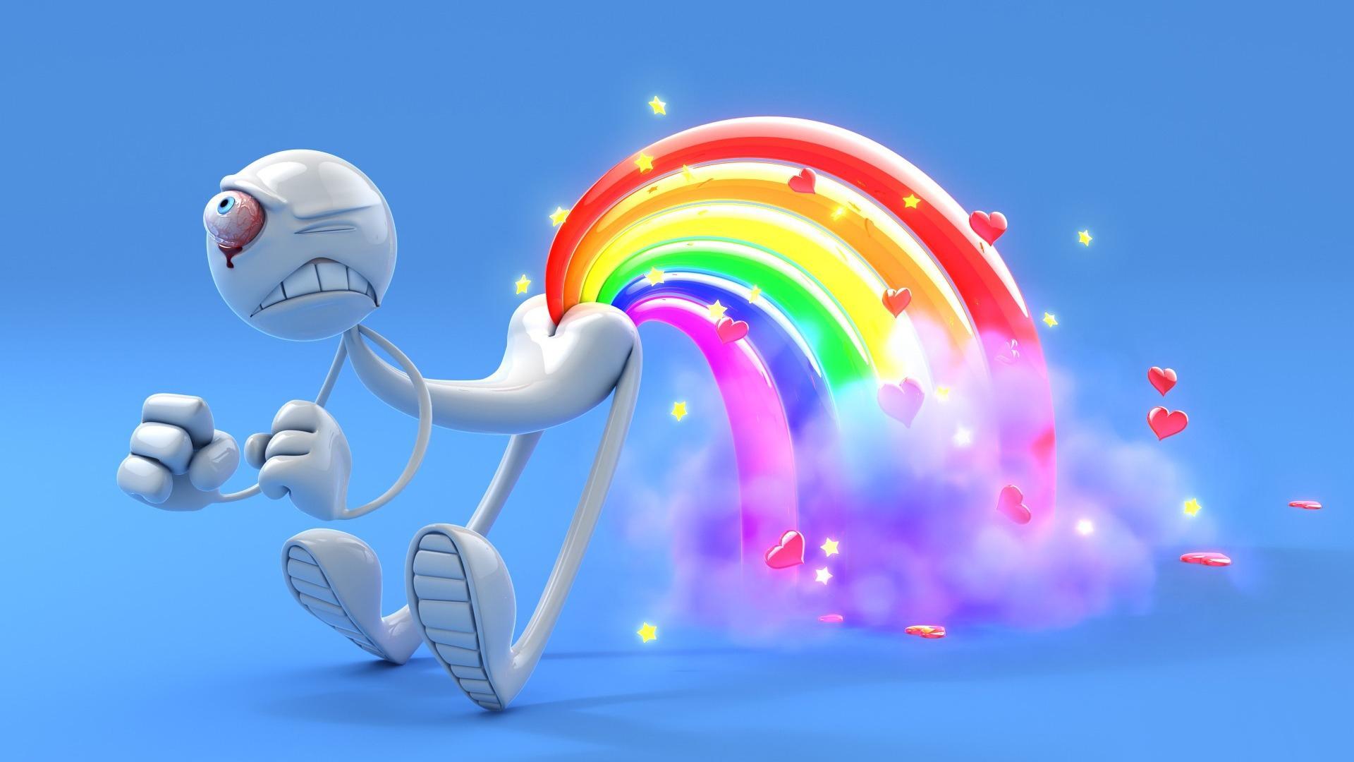 Stickman,Funny,3d & Abstract,Rainbow high quality wallpapers