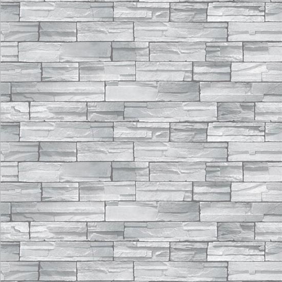Gray Stone Brick Self Adhesive Wallpaper - wallstickery.com