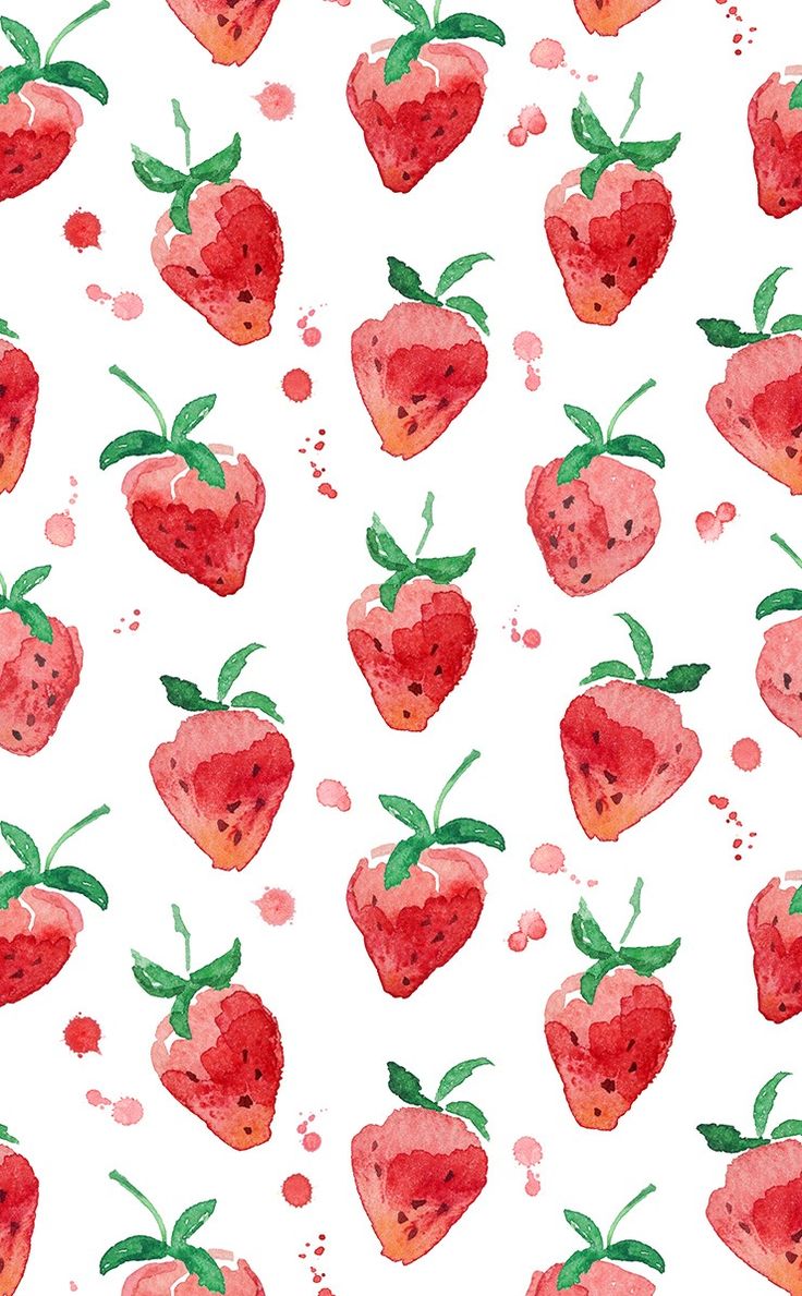 A very mellow vintage strawberry watercolor wallpaper. Not sure ...