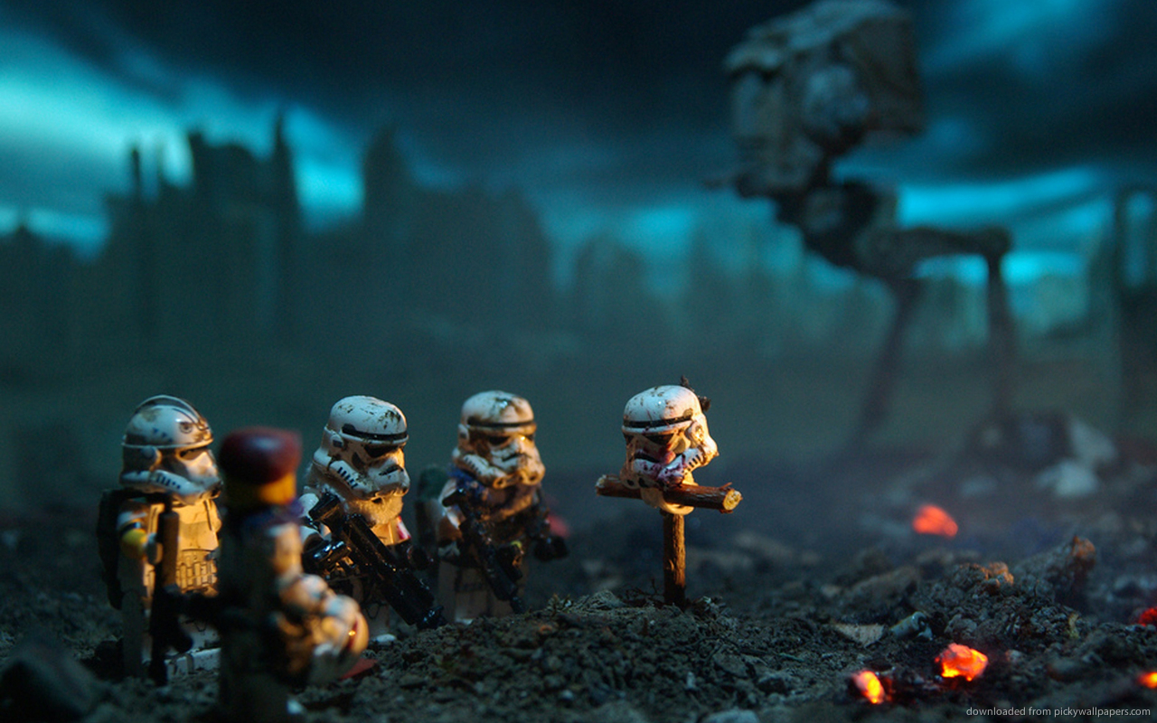 Download 1280x800 Stunning LEGO Stormtroopers At War Wallpaper