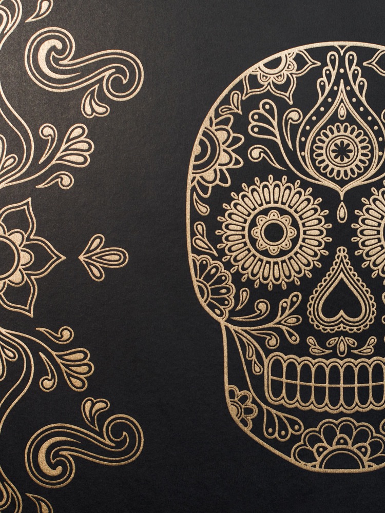 Mexican Day of the Dead Sugar Skull Wallpaper | Anatomy Boutique