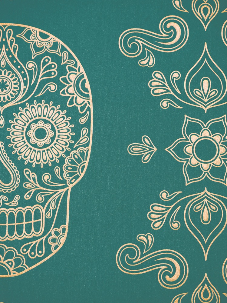 Mexican Day of the Dead Sugar Skull Wallpaper Anatomy Boutique